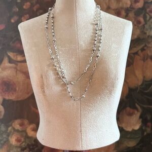 ⭐️ Vintage Silver Tone Unique Chain Necklace